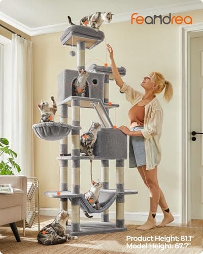 FEANDREA 68.1-Inch Multi-Level Cat Tower thumbnail 2