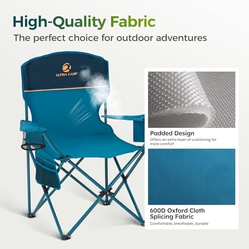 ALPHA CAMP Low Folding Beach Chair with Cooler Bag thumbnail 5