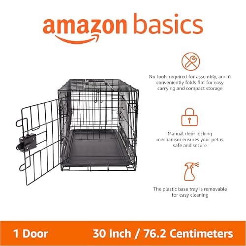 Amazon Basics Foldable Metal Wire Dog Crate thumbnail 2