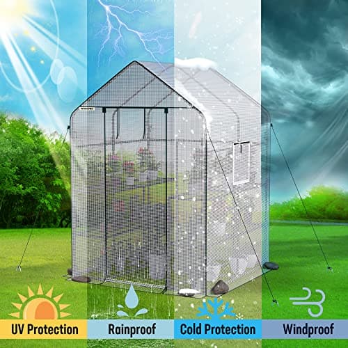 Ohuhu Walk-In Greenhouse 56"x56"x77" with Cover thumbnail 4