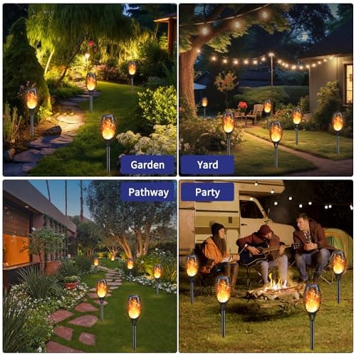 Adecorty Solar Outdoor Lights Dancing Flame Torches (4-Pack) thumbnail 2