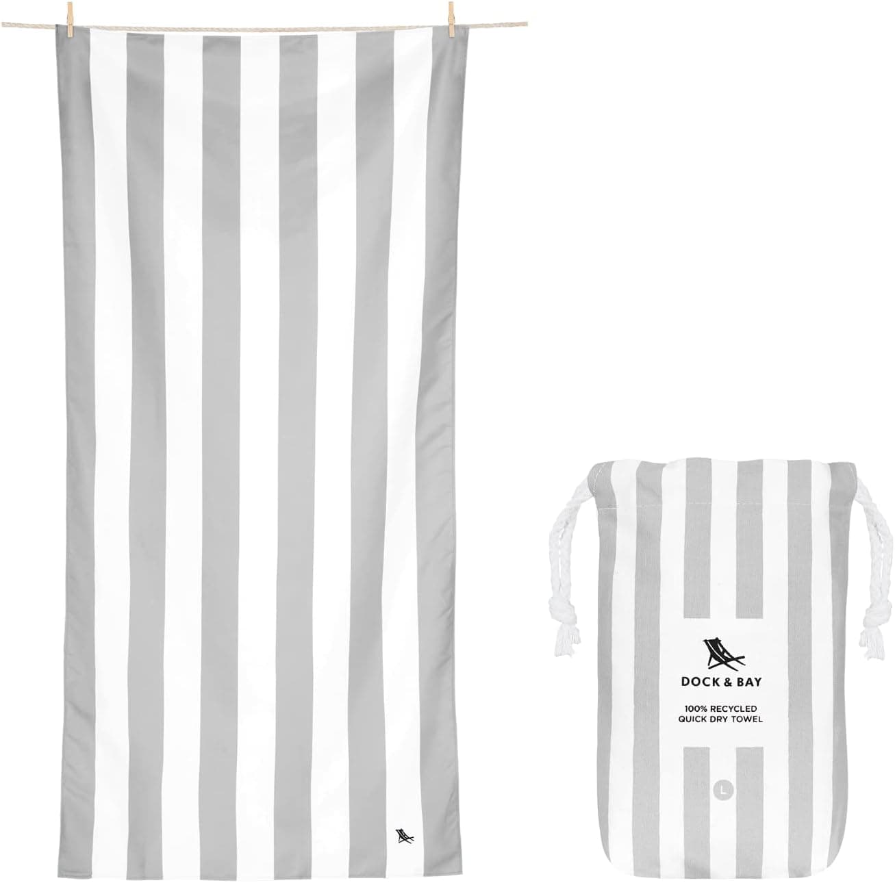 Dock & Bay Microfiber Beach Towel (Large, Cabana Light) - image 1