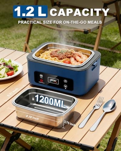 Moexili 2026 Upgraded Cordless Heated Lunch Box (24000mAh, 1.2L) thumbnail 4