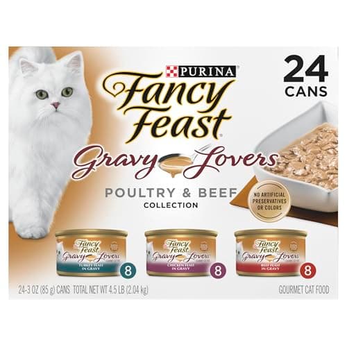 Purina Fancy Feast Gravy Lovers Poultry and Beef Grilled Gourmet Wet Cat Food Variety Pack