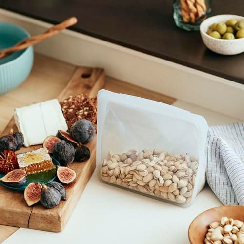 Stasher Silicone Reusable Stand-Up Mid Bag (56 oz, Aqua) thumbnail 3