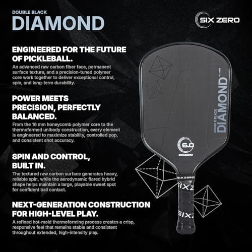 Six Zero Double Black Diamond Control Pickleball Paddle thumbnail 2