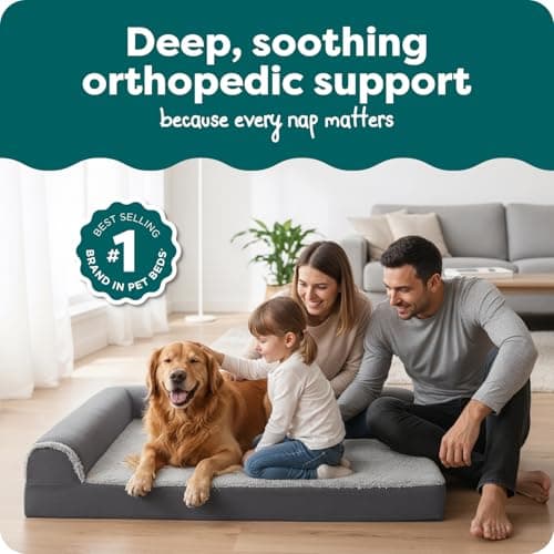 Furhaven Orthopedic L-Shaped Chaise Dog Bed thumbnail 2