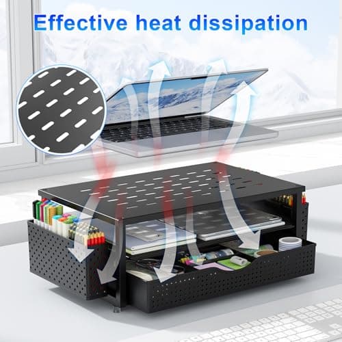 gianotter Desk Organizers and Accessories with Sliding Drawer, Double Tray and 5 Upright Sections thumbnail 5