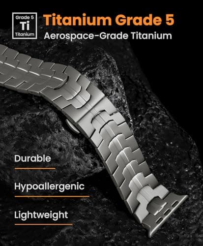 GROOBAL Grade 5 Titanium Band for Apple Watch 46mm and Ultra 49mm, DLC Coating thumbnail 3