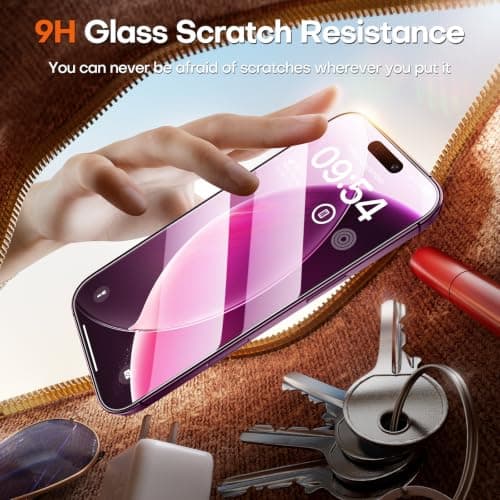 TOCOL for iPhone 18 Pro Screen Protector, Tempered Glass with Easy Installation Frame thumbnail 5
