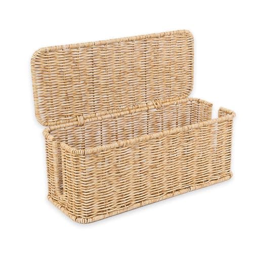 Cantalop Handmade Rattan Cable Management Box, Natural - image 1