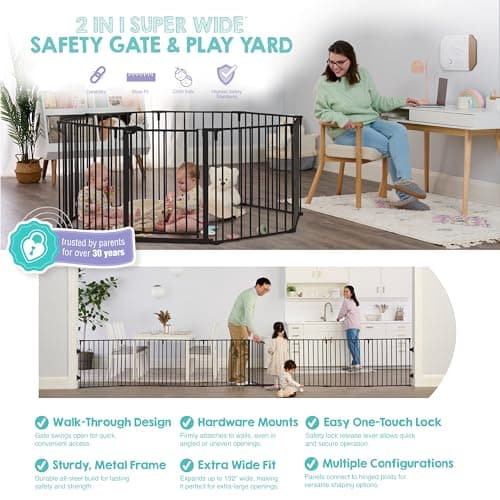 Regalo 192-Inch Super Wide Gate and Play Yard thumbnail 3