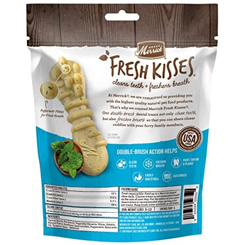 Merrick Fresh Kisses Double-Brush Dental Dog Treats with Mint, Medium (22 ct.) thumbnail 5