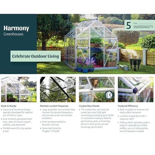 Palram Harmony 6x8 Polycarbonate Greenhouse thumbnail 2