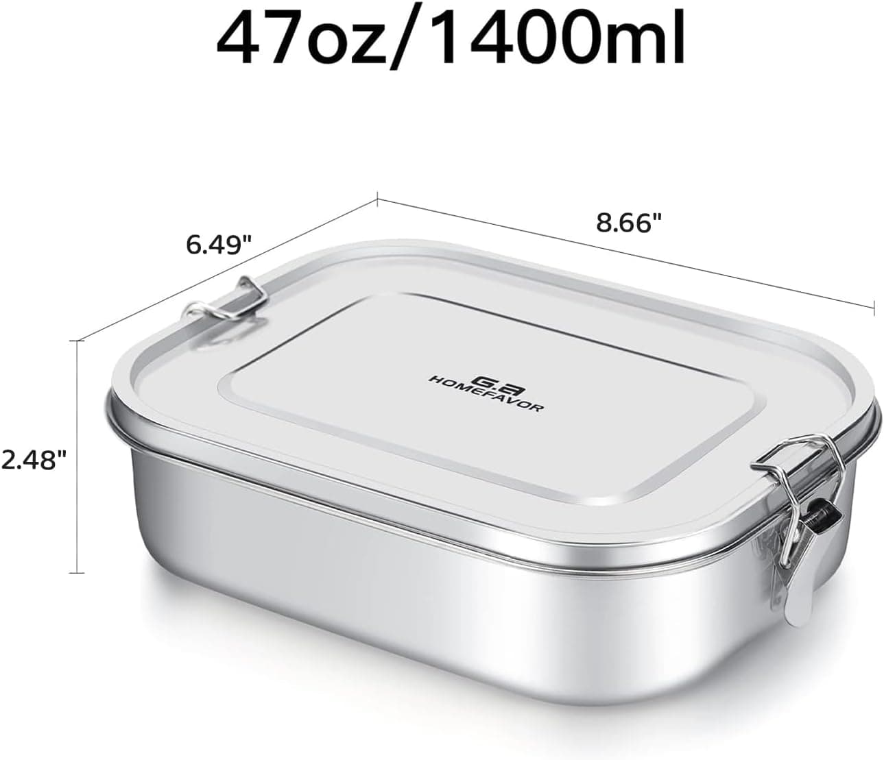 G.a HOMEFAVOR Stainless Steel Bento Lunch Box 1400ml thumbnail 3
