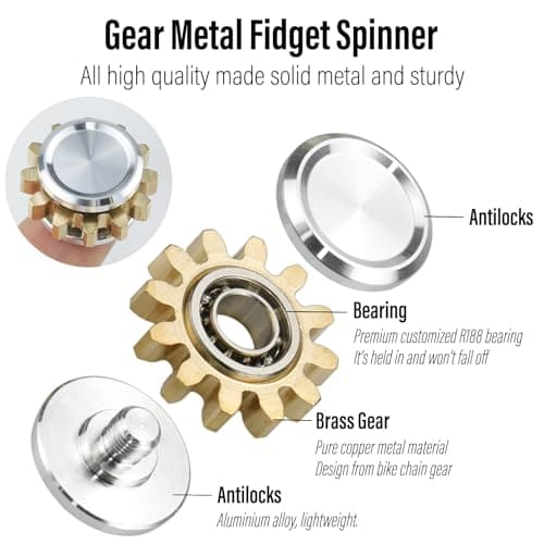 FREELOVE Gear Metal Fidget Spinner - Brass EDC thumbnail 2