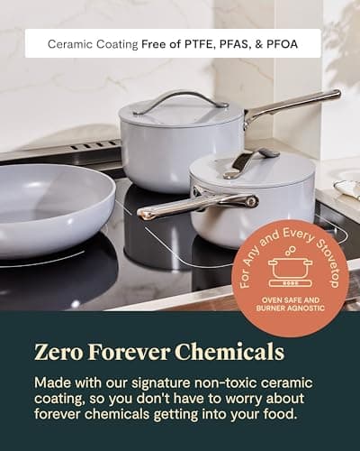 Caraway Nonstick Ceramic Cookware Set, 7-Piece thumbnail 4