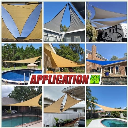 Colourtree 12' x 12' x 12' Triangle Sun Shade Sail thumbnail 3