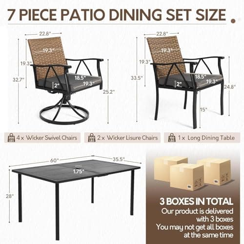 MF Studio 6-Piece Outdoor Patio Dining Set thumbnail 2