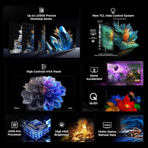 TCL 55-Inch Class QM6K Series QD-Mini LED 4K UHD Google Smart TV, QLED, 144Hz, Onkyo Audio, Dolby Atmos (55QM6K, 2025 Model) thumbnail 4