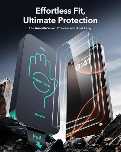 ESR HaloLock MagSafe Tempered Glass Screen Protector (3-Pack) thumbnail 2