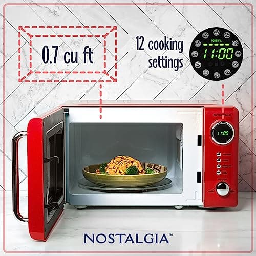 Nostalgia RMO4RR Retro 0.7 Cu Ft 700W Countertop Microwave thumbnail 2