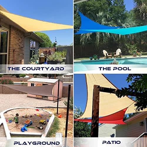 Windscreen4less Heavy Duty Sun Shade Sail 16' x 16' x 16' Triangle thumbnail 2