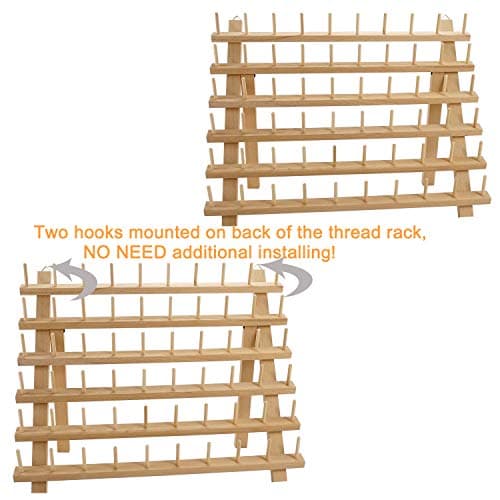 HAITRAL 60-Spool Wooden Thread Rack Organizer (2-Pack) thumbnail 2