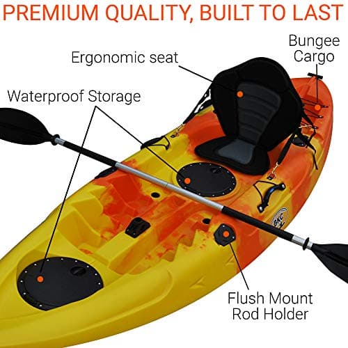 BKC FK184 9-Foot Single Sit-On-Top Fishing Kayak thumbnail 4