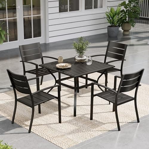Sophia & William 5-Piece Metal Outdoor Dining Set with Bench - image 1