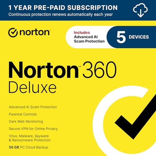 Norton 360 Deluxe with Password Manager (5 Devices, 1 Year) - image 1