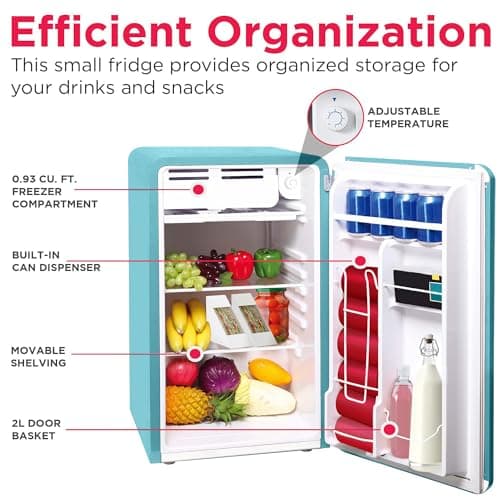 Frigidaire EFR372-BLUE 3.2 Cu Ft Blue Retro Compact Rounded Corner Premium Mini Fridge thumbnail 5