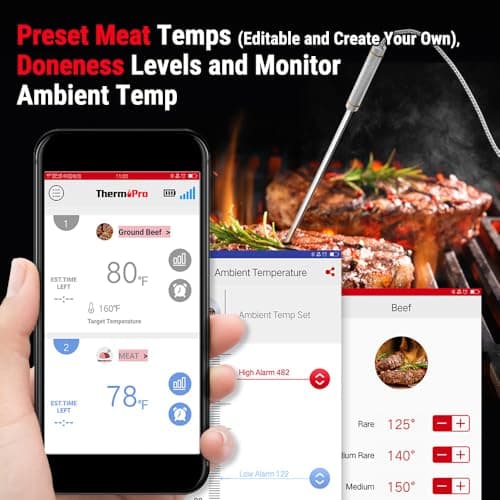 ThermoPro TP25 650ft Bluetooth Meat Thermometer with 4 Probes thumbnail 4