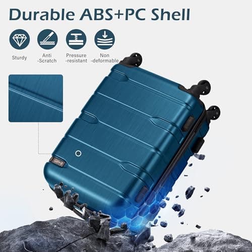 Coolife Expandable Hardside 28-Inch Checked Luggage thumbnail 3