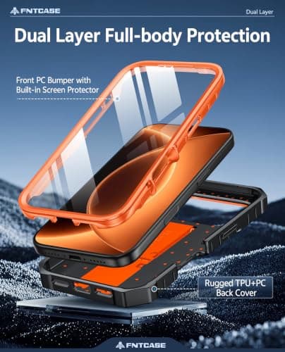 FNTCASE for iPhone 18 Pro Max / 17 Pro Max Case with Kickstand thumbnail 3