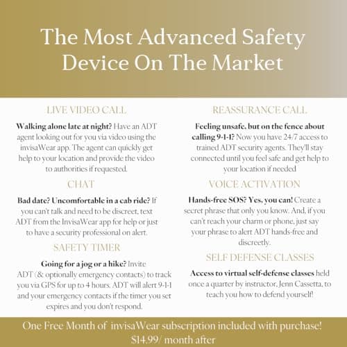 invisawear Smart Jewelry - Personal Safety Device - Gold Expandable Bracelet thumbnail 2
