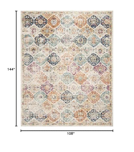 Safavieh Madison Collection Boho Chic Distressed Rug (8x10, Cream/Multi) thumbnail 2