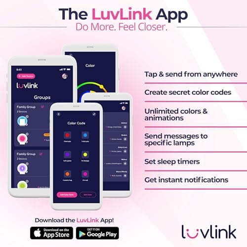 LuvLink Friendship Lamps - WiFi Touch Lamp Set of Two thumbnail 4