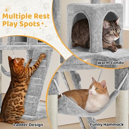 Yaheetech 54-Inch Cat Tree Tower with Hammock thumbnail 4