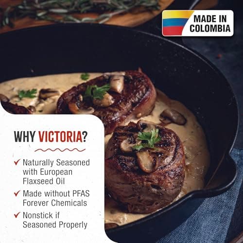 Victoria 12-Inch Cast Iron Skillet with Long Handle thumbnail 2