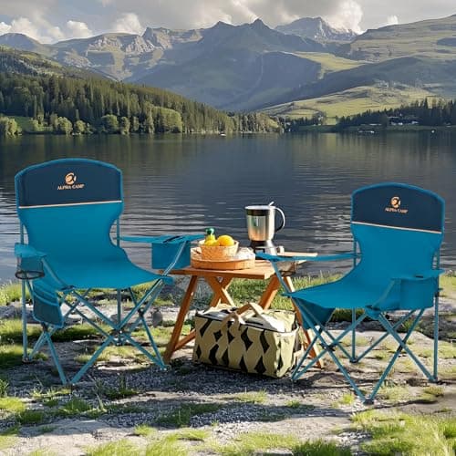 ALPHA CAMP Low Folding Beach Chair with Cooler Bag thumbnail 2