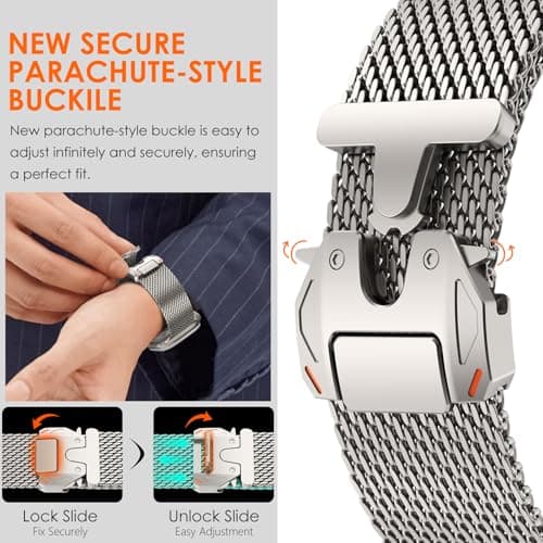 WINGLE Milanese Mesh Loop Band for Apple Watch 42-49mm thumbnail 3