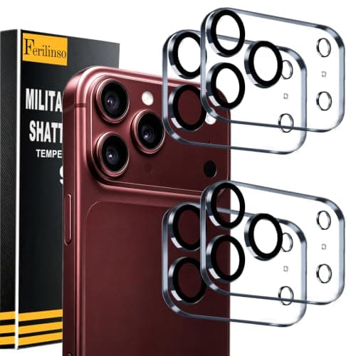 Ferilinso 4 Pack Camera Lens Protector for iPhone 18 Pro, Individual Tempered Glass Rings - image 1