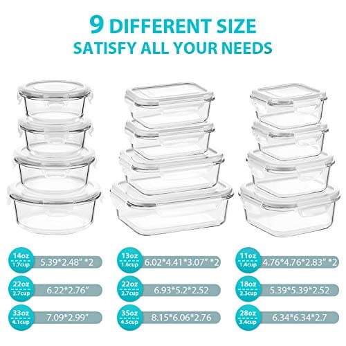 Bayco Glass Containers 24-Piece Set with Bamboo Lids thumbnail 2