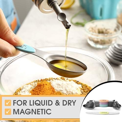 Spring Chef Magnetic Measuring Spoons Set of 8 with Leveler thumbnail 4