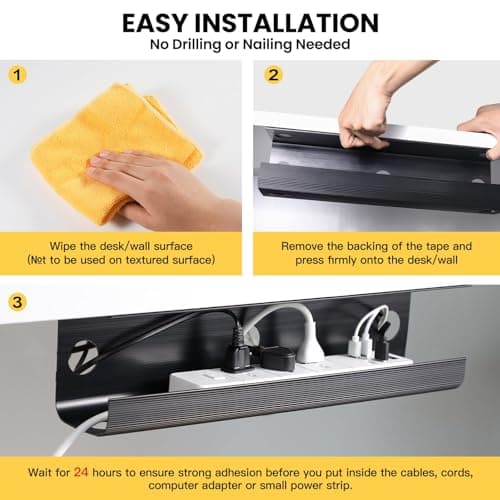 Yecaye Under Desk Cable Management Tray (2-Pack) thumbnail 3