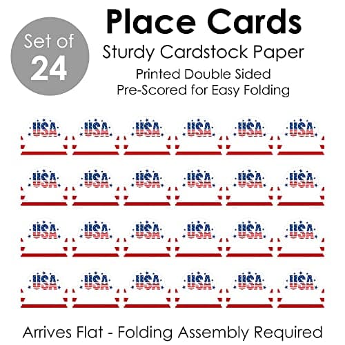 Big Dot of Happiness Stars and Stripes - Patriotic Party Tent Buffet Card thumbnail 5