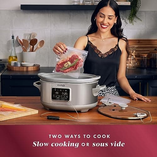 Crock-Pot 7-Quart Cook & Carry Programmable Slow Cooker with Sous Vide thumbnail 2