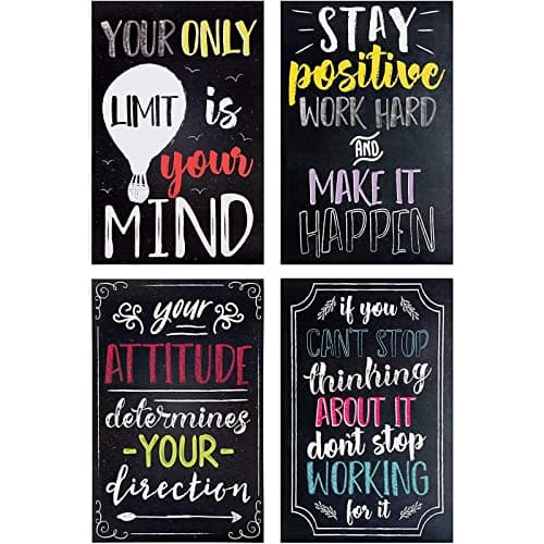 Juvale 20-Pack Motivational Classroom Posters - Chalkboard-Style Growth Mindset Wall Decor thumbnail 5