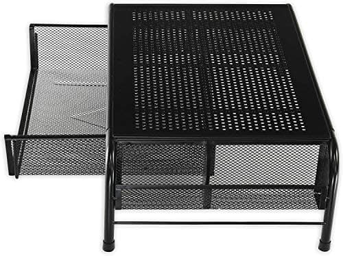 Simple Houseware Metal Desk Monitor Stand Riser with Organizer Drawer thumbnail 3